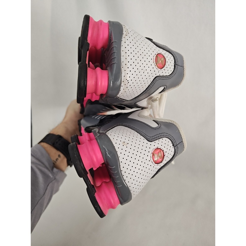 Nike Shox 639657-104 Hot Pink Running Women's 8.5 Shoes White Black 2015 - Picture 4 of 13